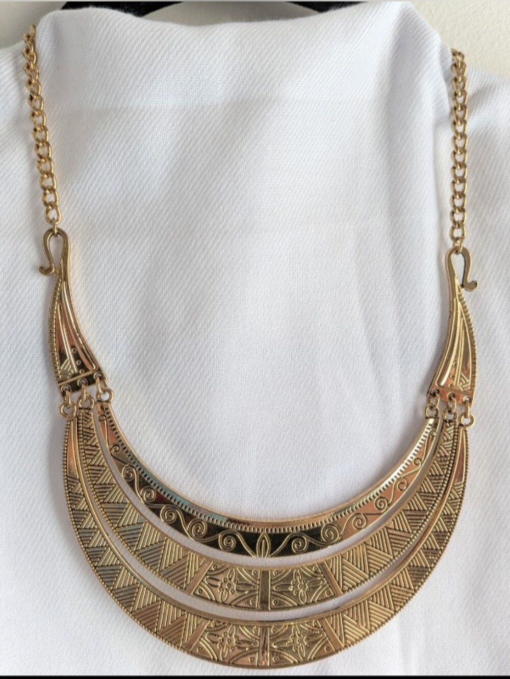 Gold-Tone Egyptian Inspired Statement Necklace